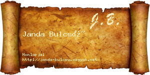 Janda Bulcsú névjegykártya